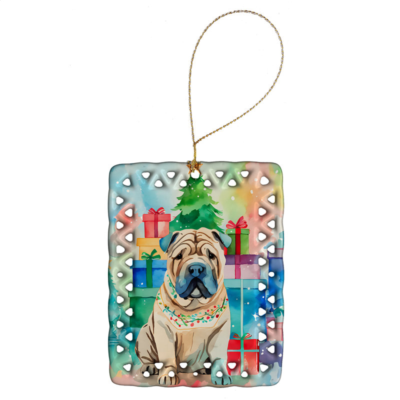 Ornement en porcelaine Shar Pei Christmas, Shar Pei 3645