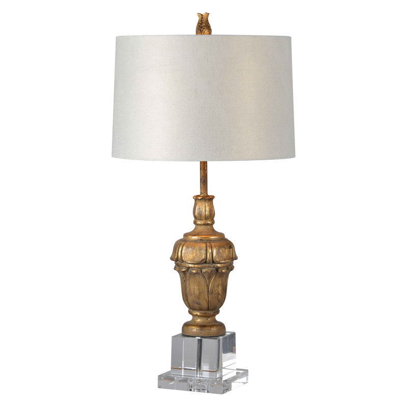 Lampe de table urne dorée 29,5 "avec base transparente Crewkerne