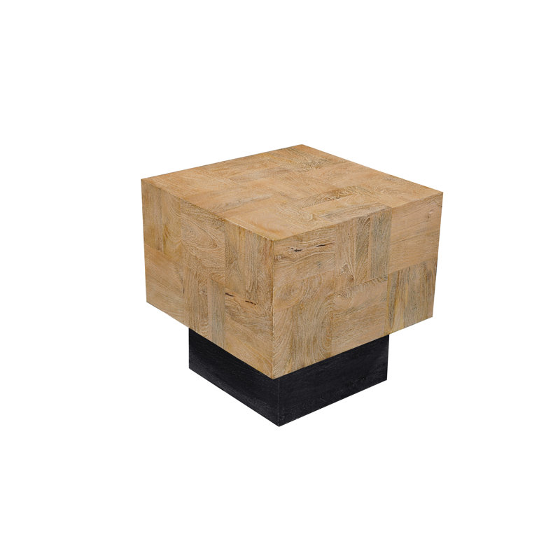 Table de bout en bois massif Hollingsworth, Brun, Noir