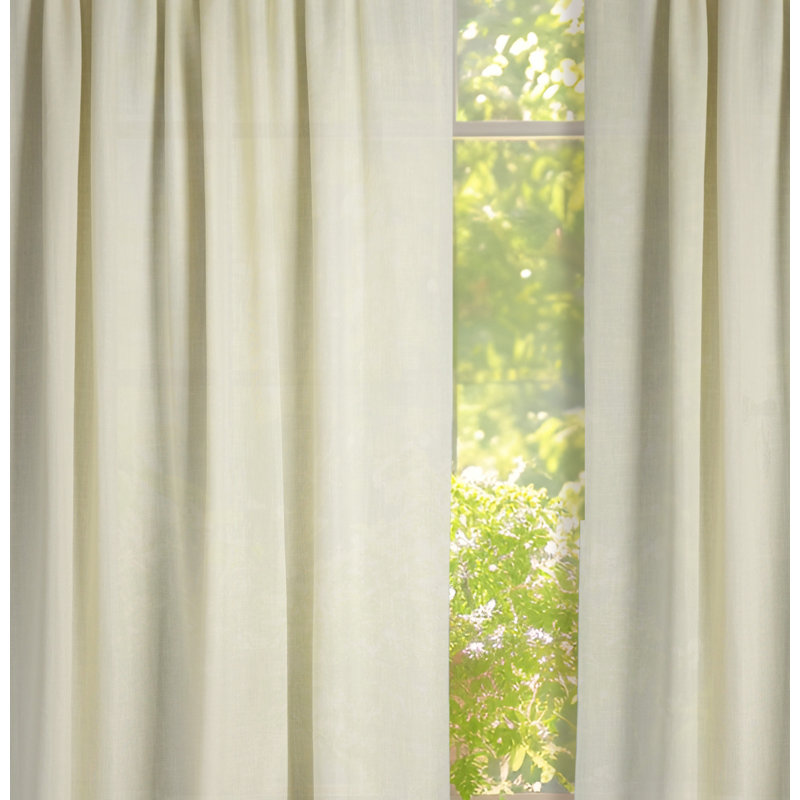 Sadea Semi Sheer Curtain Pair, Cream, 54cm Width x 72cm Drop