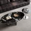 Table basse de luxe ovale en marbre clair-107425181