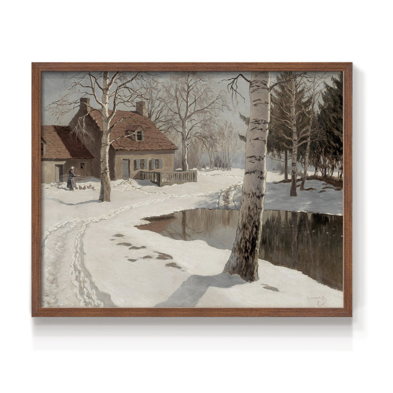 Paysages rétro-DCCVVI-impression encadrée - réaménageable, H 11 po x l 14 po, Noyer