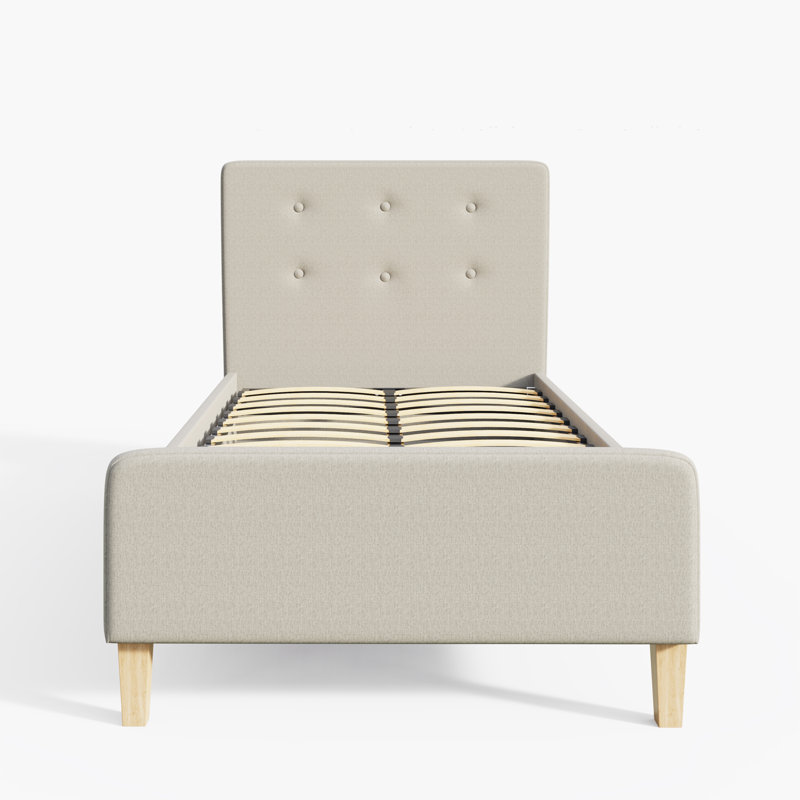 Elinor Upholstered Bed, Single (3'), Beige