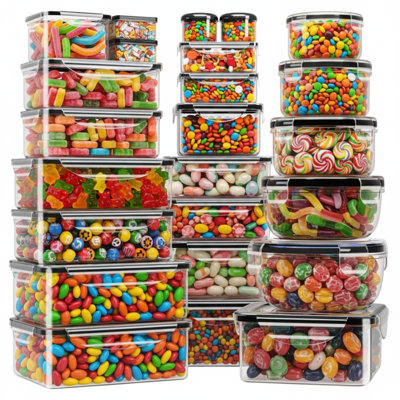 54-piece Plastic Food Storage Containers with Lids, Food Storage Containers with Airtight Lids 27 containers and 27 lids