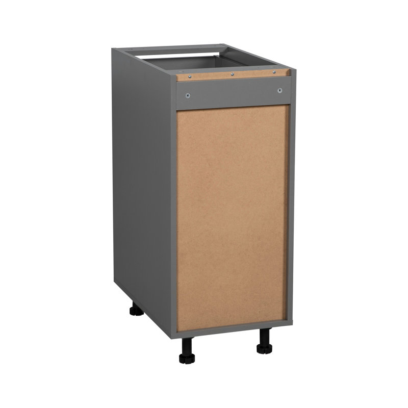 12" Black Matte Base Cabinet with Single Door and Drawer