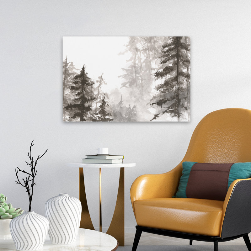 Pinescape V - noir, noir et blanc, H 16 po x l 24 po