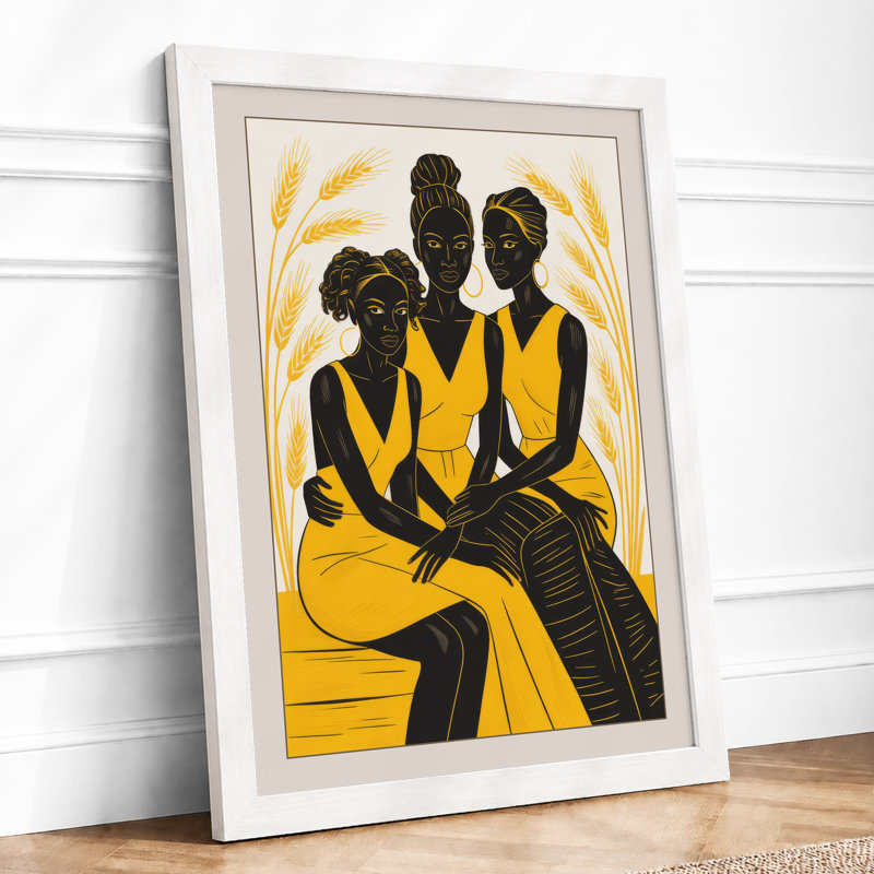 Wheat and Devotion Graphic - Framed Print, A3 - 42.0 x 29.7 cm, White
