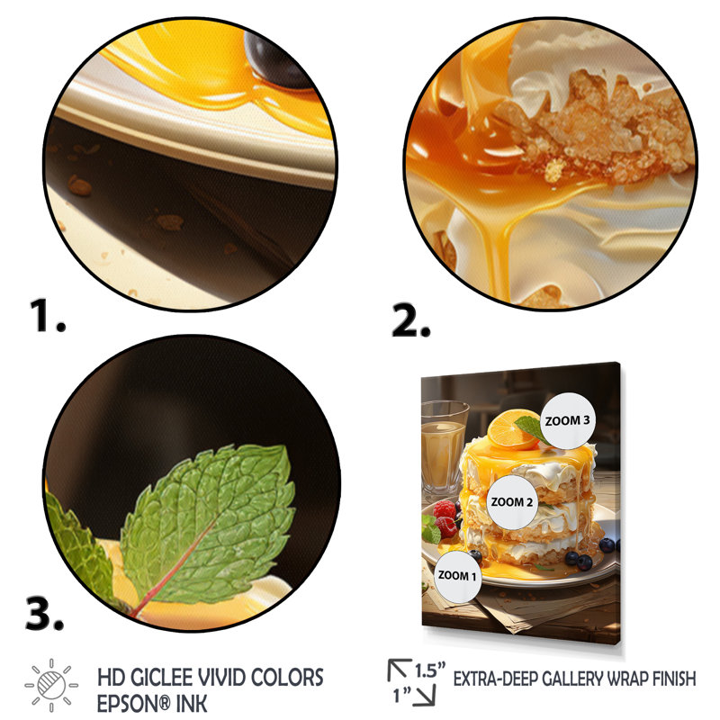 Ramanna Yellow Cheesecake Luxury, reproduction d'art sur toile, Toile tendue, H 20 po x l 12 po x P 1 po