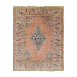 Antique   In Pink With Geometric Medallion & Florals - Rug & Kilim