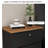Modern Simple Black Solid Wood Double Draw Nightstand