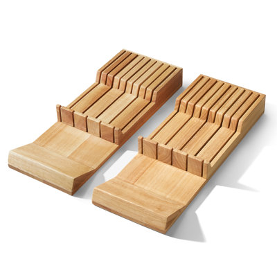 Rangement de porte-couteaux dans le tiroir Cook N Home à 18 fentes, (2 pièces 9 fentes), porte-couteaux de cuisine, pouvant contenir jusqu'à 18 couteaux (non inclus)