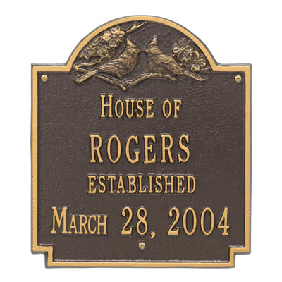 Cardinal 4-Line Wall Address Plaque
