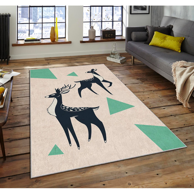 Tapis luxueux en velours 4,6 x 7,2 pieds | 100% polyester, 740 g / m² | Revers en feutre antidérapant, lavable à la machine | Imprimé numérique, facile à nettoyer, parfait pour le salon et la chambre à coucher