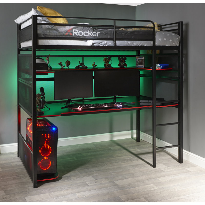 Single (3') Loft Bed with Desk by X Rocker