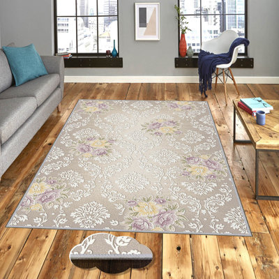 Tapis d'entrée antibactérien, 39,4 po x 59,1 po | 100% polyester, hauteur des poils de 0,4 po, envers en feutre de PVC antidérapant | Lavable à la machine, impression numérique 3D, durable et élégante pour une décoration moderne