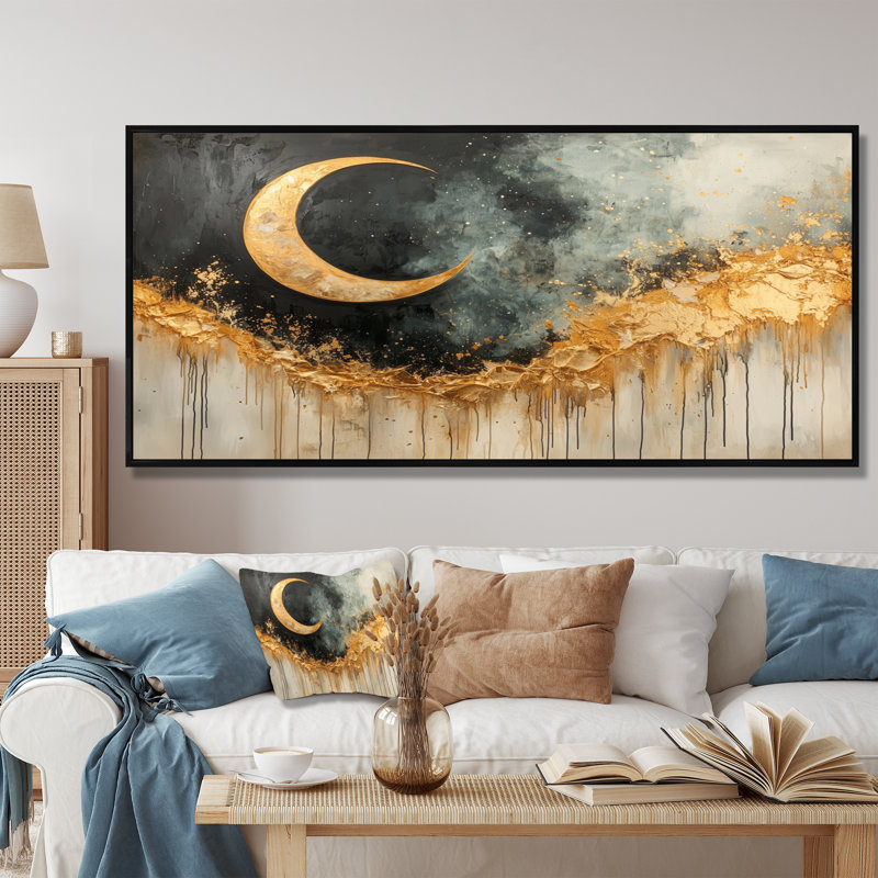 Luken - Fantasy Wall Art, Noir, noir, noir, noir, H 28 po x l 60 po, Cadre flottant