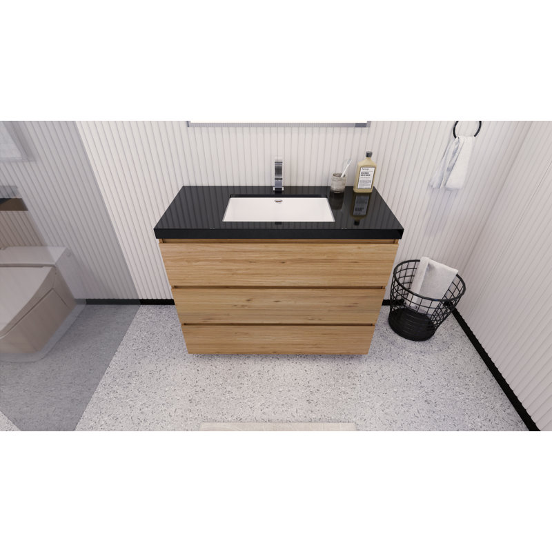 Base de meuble-lavabo Reyes, Chêne naturel