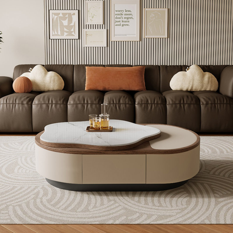 Table basse en cuir 47,24 po