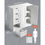 Wooden Bathroom Floor Cabinet Storage 4 Drawers and Adjustable Shelf White