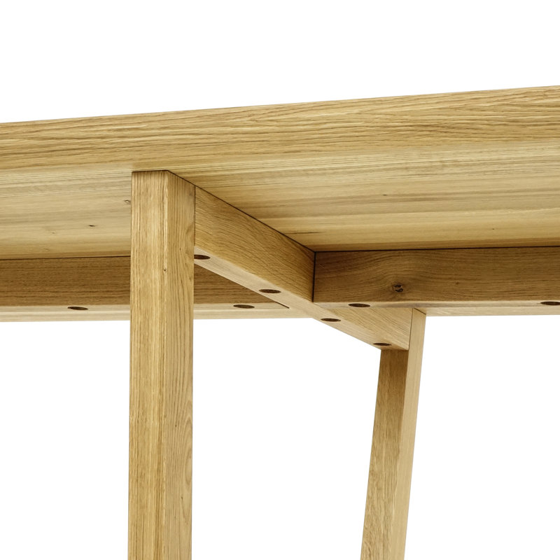 Natonya Oak Solid Wood Base Dining Table, 75 H x 140 L x 90 W cm, Natural Oil