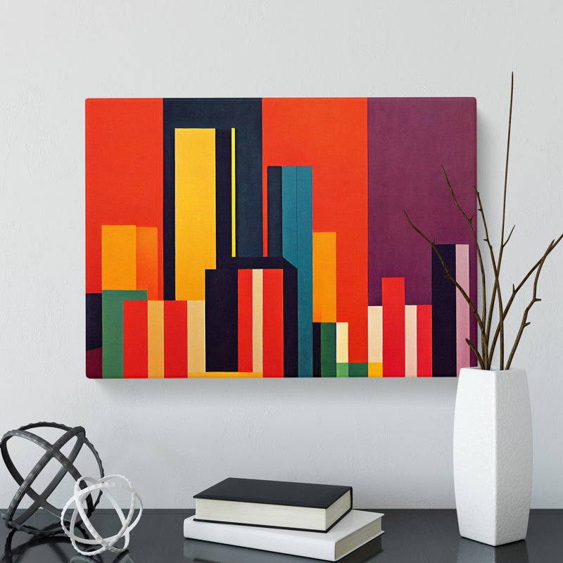 Fearless Abstract Skyscrapers - Wrapped Canvas, 40cm H x 60cm W x 3cm D