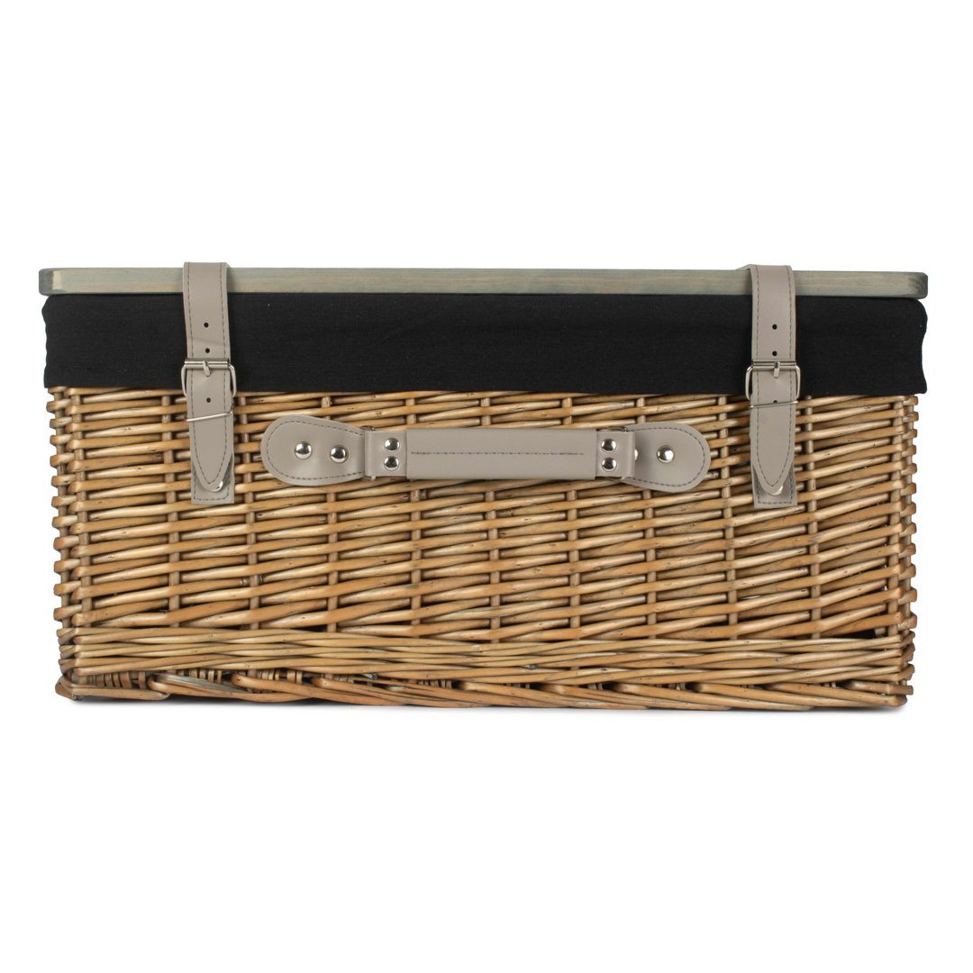 Wicker Lined Gift or Storage Hamper Basket with Lid