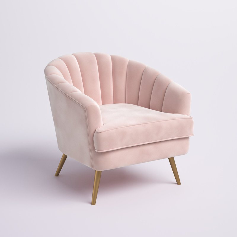 Fauteuil demi-tonneau en velours 32,5 po