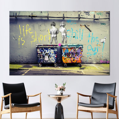 Banksy Life is Short Graffiti Art - Chill The Duck Out, décoration murale en toile pour maisons modernes