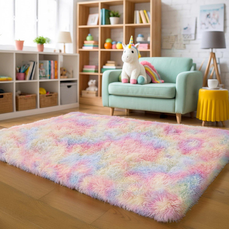 8×10ft Washable Area Rug Ultra Soft Fluffy Shag Rug  Indoor Carpet for Living Room Bedroom Kidsroom Home Decor