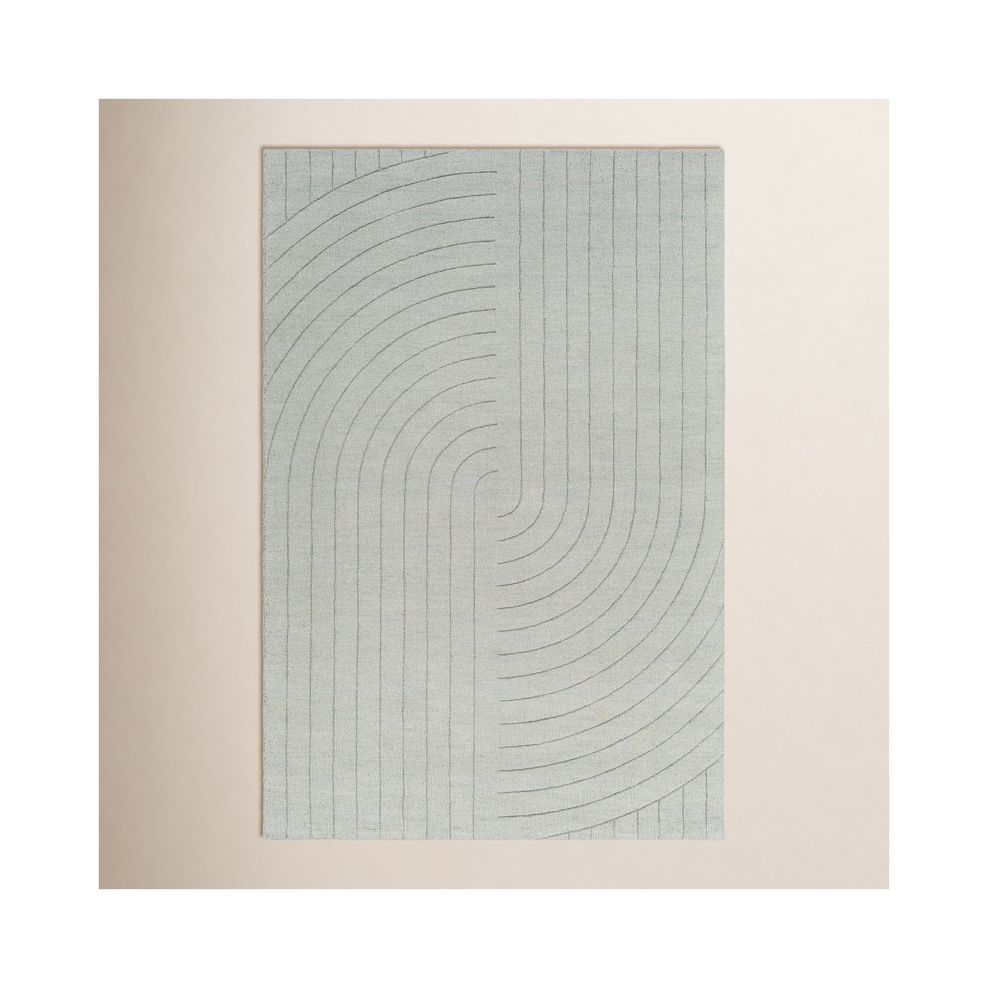 Kolo Handmade Wool Green Rug, Rectangle 9' x 12'