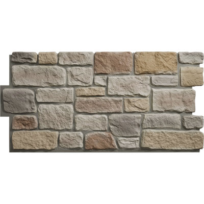 StoneCraft Cobblestone Faux Stone Panel, 48"W x 23 3/4"H x 1 1/8"D