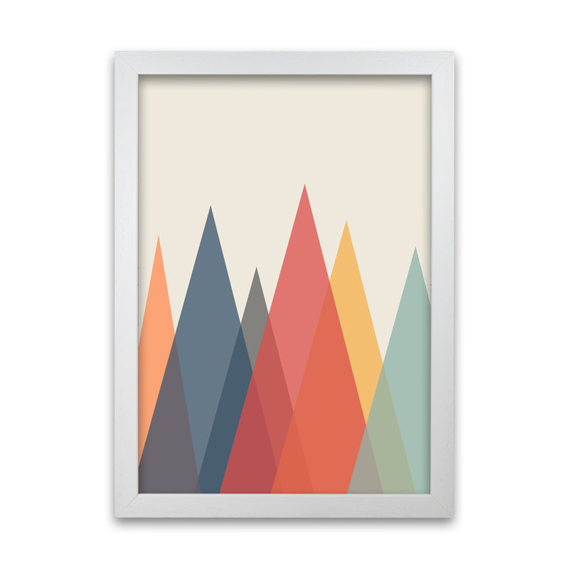Portrait Mountain Abstract Original - Print, 84cm H x 59cm W x 3cm D, White Frame