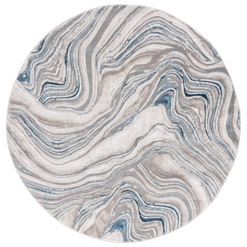 Tapis abstrait Meadow 500 Performance, Rond 6 pi 7 po