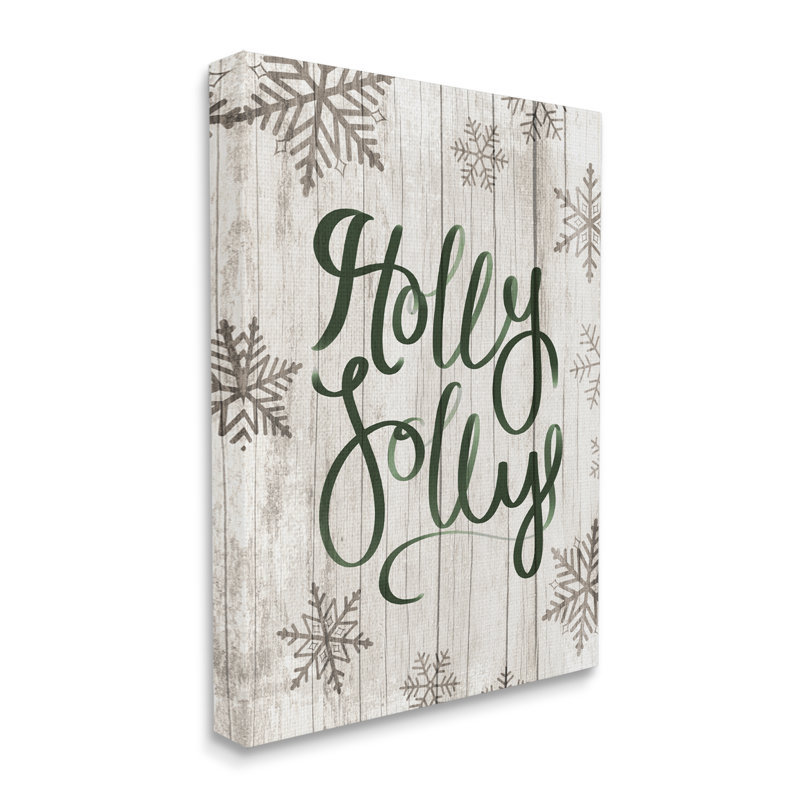 «Holly Jolly Festive Cursive», H 20 po x l 16 po, Toile tendue