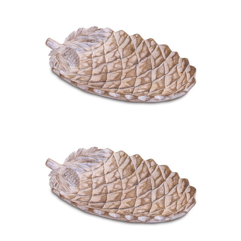 Rustic Pine Cone Serving Platter (Set of 2)