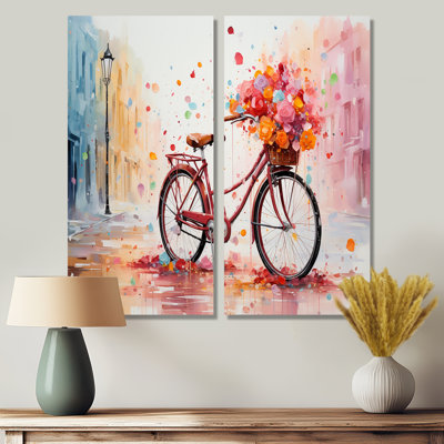 Vélo, pédalage, souvenirs, pointillisme - transport bicyclette, art mural