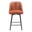 Chaise de bar pivotante 26 po en similicuir brun et noir