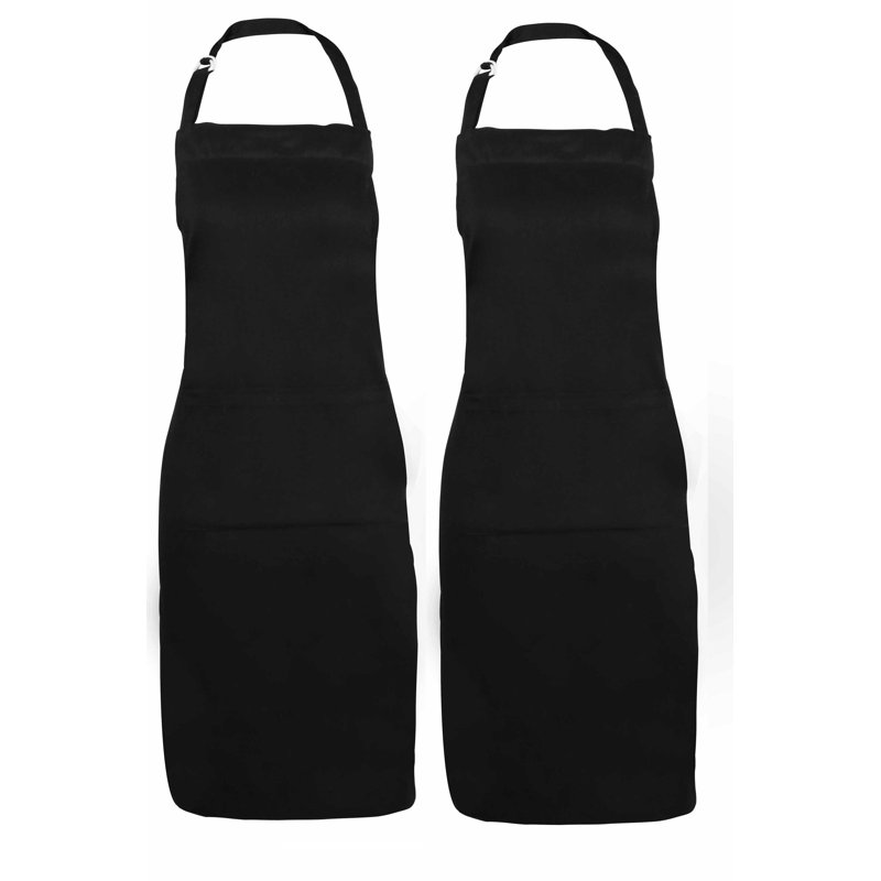 Solid Colour Bib Apron, Black