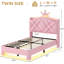 Lit plateforme tapissier en velours avec mobilier de chambre à coucher pour enfants Crown-1314945064-1314945058