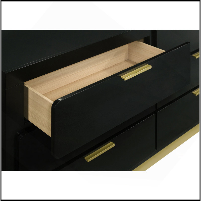 Commode 6 tiroirs Sophia, Noir