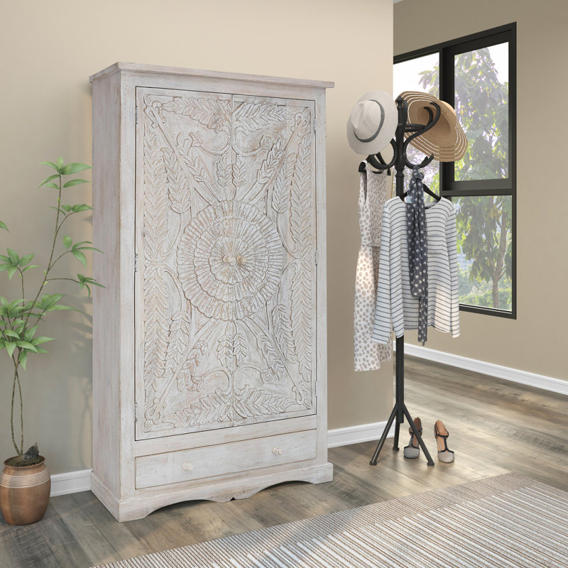 Una 2 Door Solid Wood Wardrobe