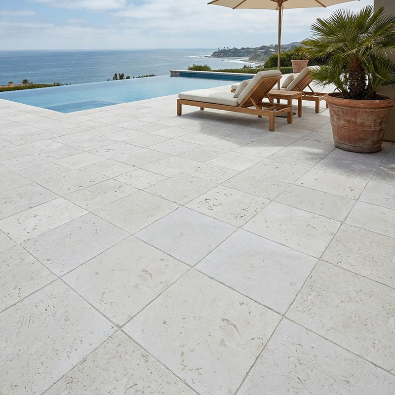 Symra Shell Tumbled 12x12 Limestone Paver