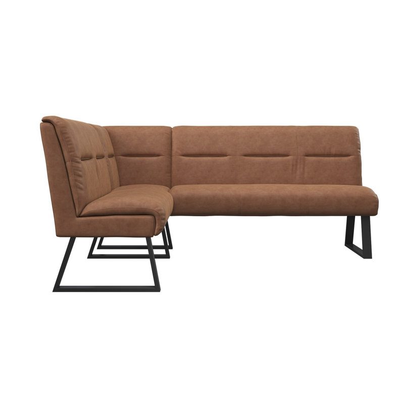 Nateesha Faux Leather Upholstered Bench, Tan