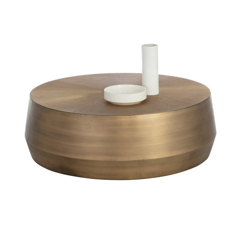 Creed Coffee Table, Gold, 15" H x 48" L x 48" W