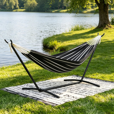 Hamac pour 2 personnes de style brésilien avec support en acier