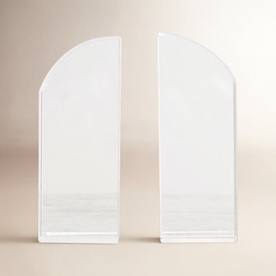 Sandrine Glass Arched Non-Skid Bookends