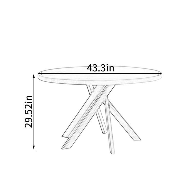 Kinnu, H 29,52 po x L 43,3 po x l 43,3 po