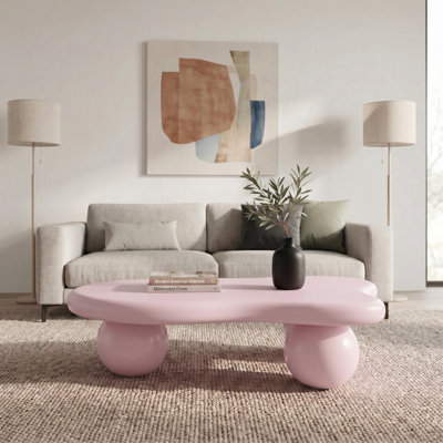 Table basse de 47 pouces en forme de nuage avec 3 pieds sphériques pour le salon