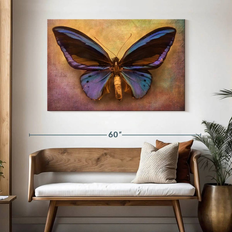Brampt papillon mauve, H 32 po x l 48 po