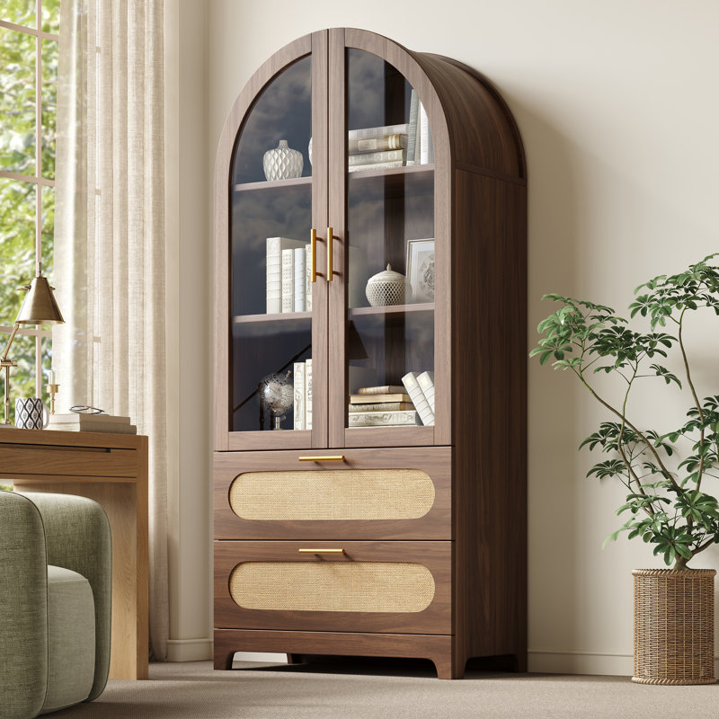 80 cm W Display Cabinet, Walnut